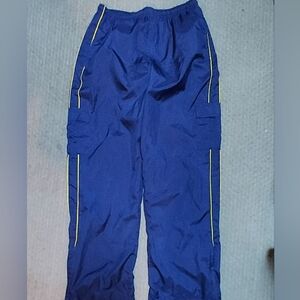 Fitness Gear Womens XL Blue Gold Jogging Track Gym Pants Pockets Lined Zip Legs